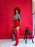 Pleated shorts + double belt J72 - RED PRE-ORDER